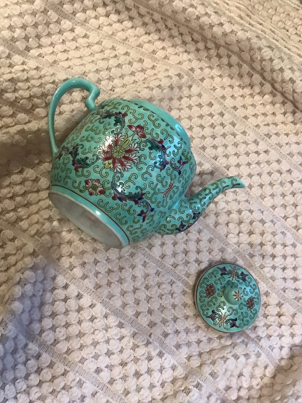 Chinese Turquoise Porcelain Teapot